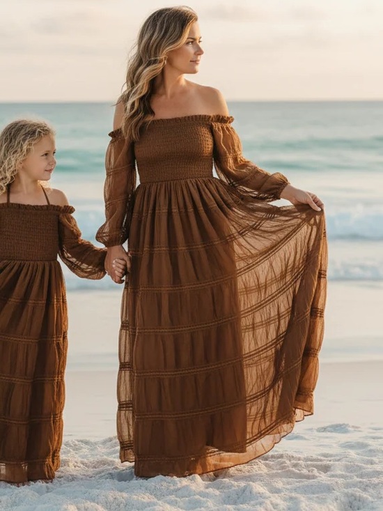 Indie Blue Dresses & Skirts - Indie Blue Women's Pippa Maxi in Mocha Chiffon - Size XS